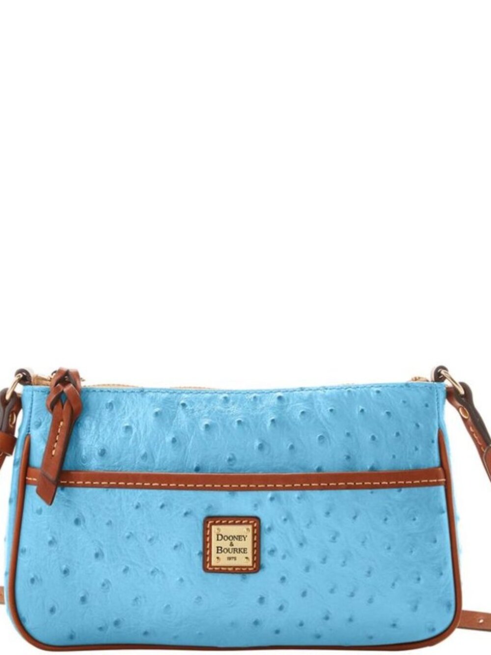Dooney & Bourke Ostrich Lola Pouchette Crossbody Shoulder Bag - Sky Blue